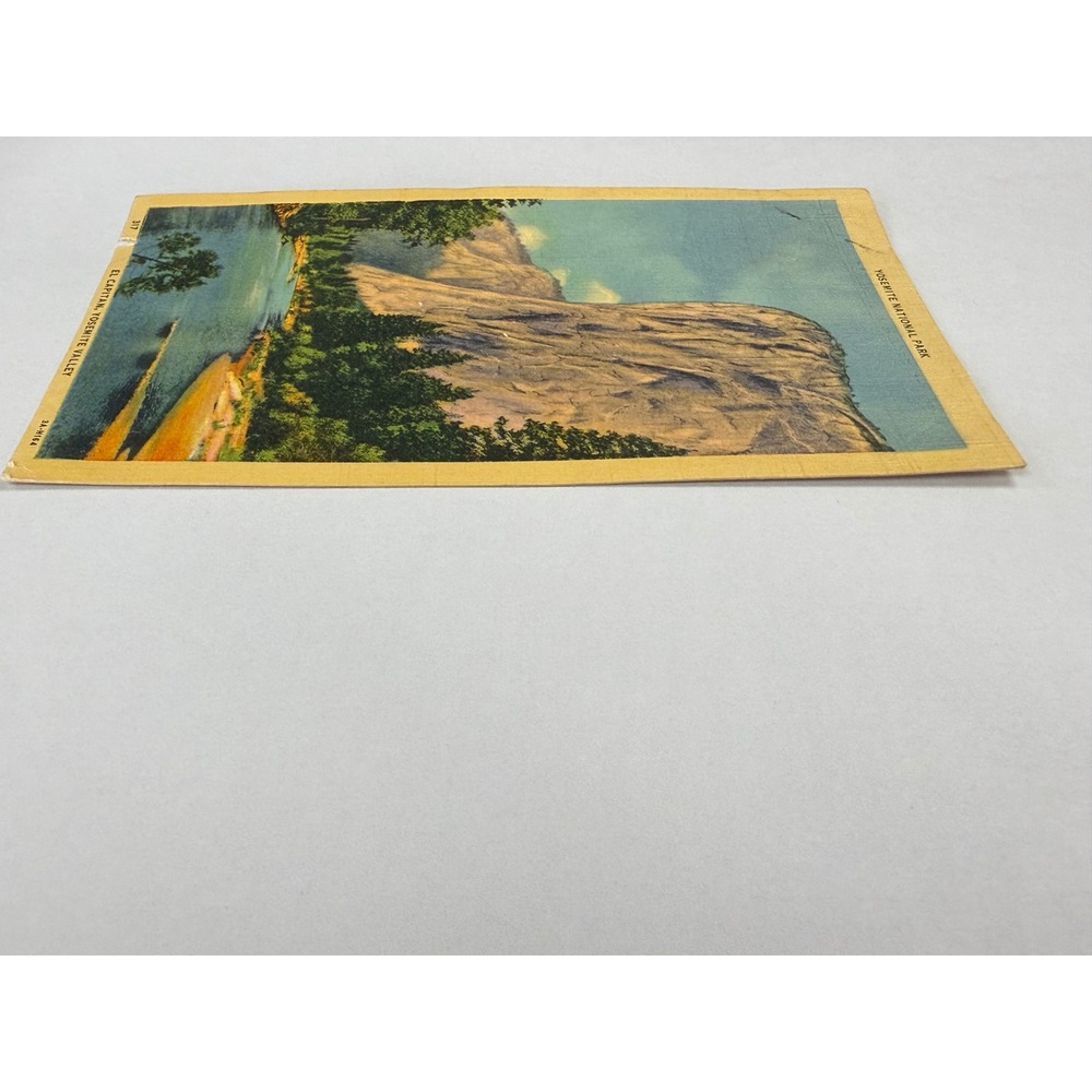 1941 Yosemite National Park El Capitan Linen Postcard Camp Curry Postmark 317 - Picture 7 of 14